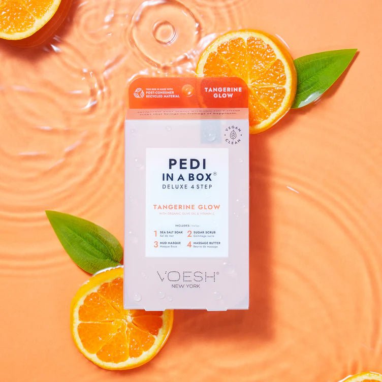 Voesh Pedi in a Box Deluxe 4 Step - Tangerine Glow - EMOI SUPPLY