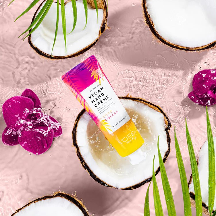 Voesh Vegan Hand &amp; Body Crème 1.5 oz - Coco Colada - EMOI SUPPLY