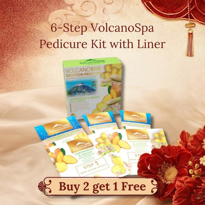 VolcanoSpa 6 Step Pedicure Kit with Liner - EMOI SUPPLY