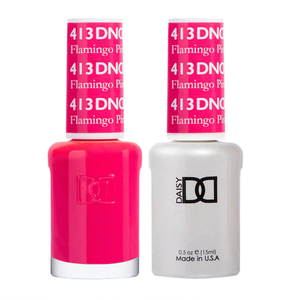 DND Duo Gel &amp; Nail Polish Set – Flamingo Pink (413)