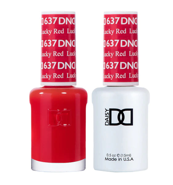 DND Duo Gel &amp; Nail Polish Set – Lucky Red (637)