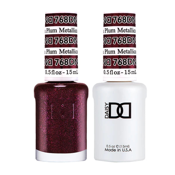 DND Duo Gel &amp; Nail Polish Set – Metallic Plum (768)