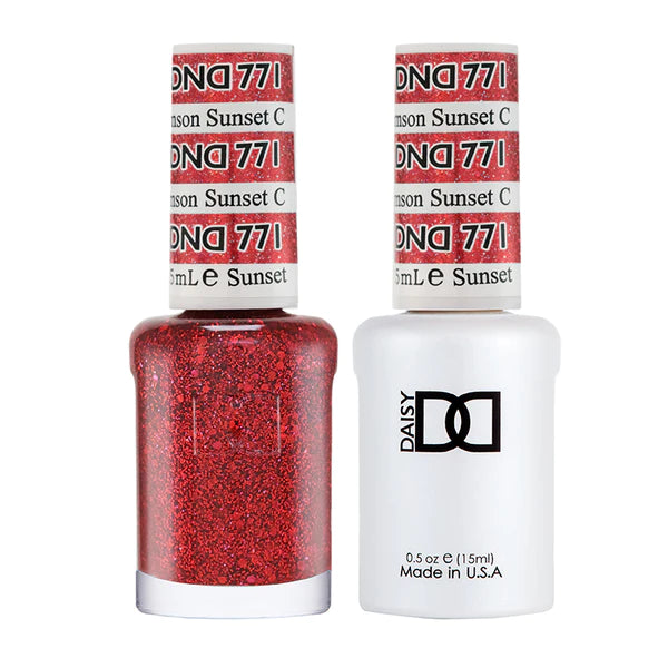 DND Duo Gel &amp; Nail Polish Set – Crimson Sunset (771)