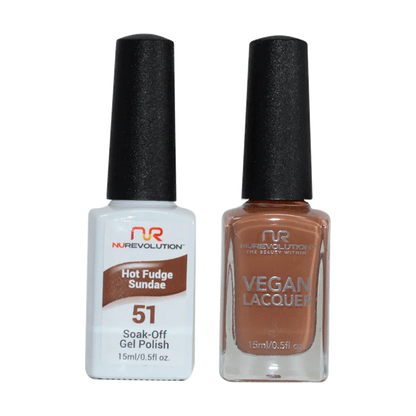 NuRevolution Trio Duo Gel &amp; Lacquer 051 Hot Fudge Sundae