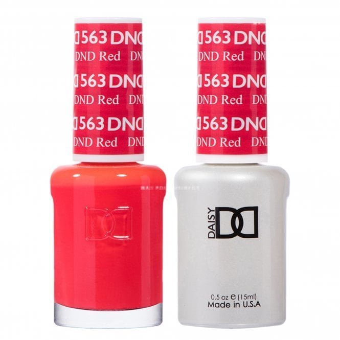 DND Duo Gel &amp; Nail Polish Set – DND Red (563) - EMOI SUPPLY