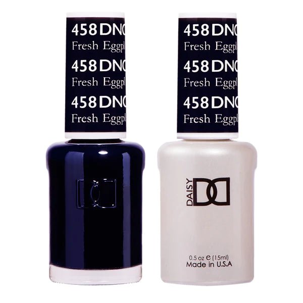 DND Duo Gel &amp; Nail Polish Set – Fresh Eggplant (458) - EMOI SUPPLY