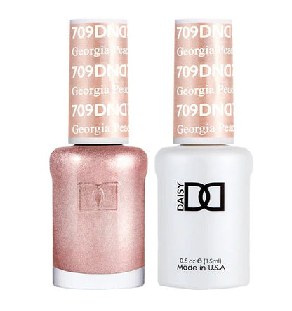 DND Duo Gel &amp; Nail Polish Set – Georgia Peach (709) - EMOI SUPPLY