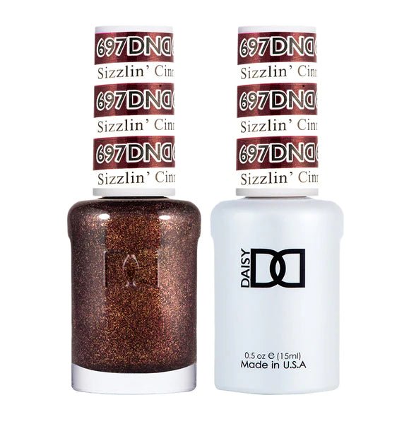 DND Duo Gel &amp; Nail Polish Set – Sizzlin Cinnamon (697) - EMOI SUPPLY
