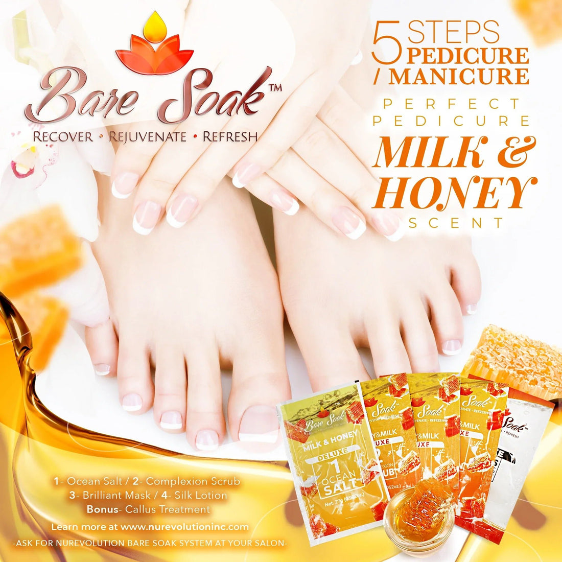 NuRevolution BareSoak - Milk &amp; Honey - EMOI SUPPLY