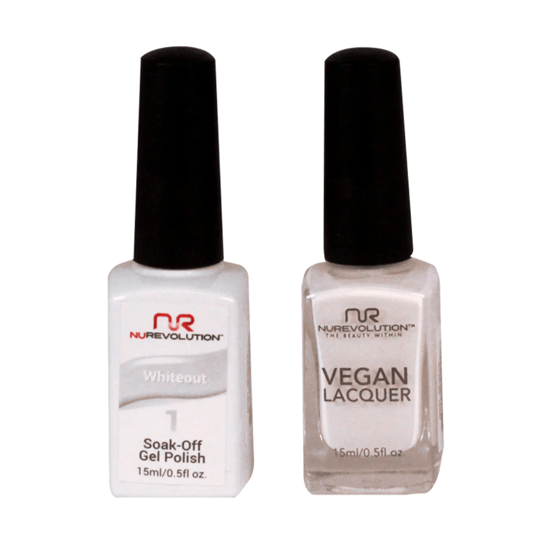 NuRevolution Trio Duo Gel &amp; Lacquer 001 Whiteout - EMOI SUPPLY