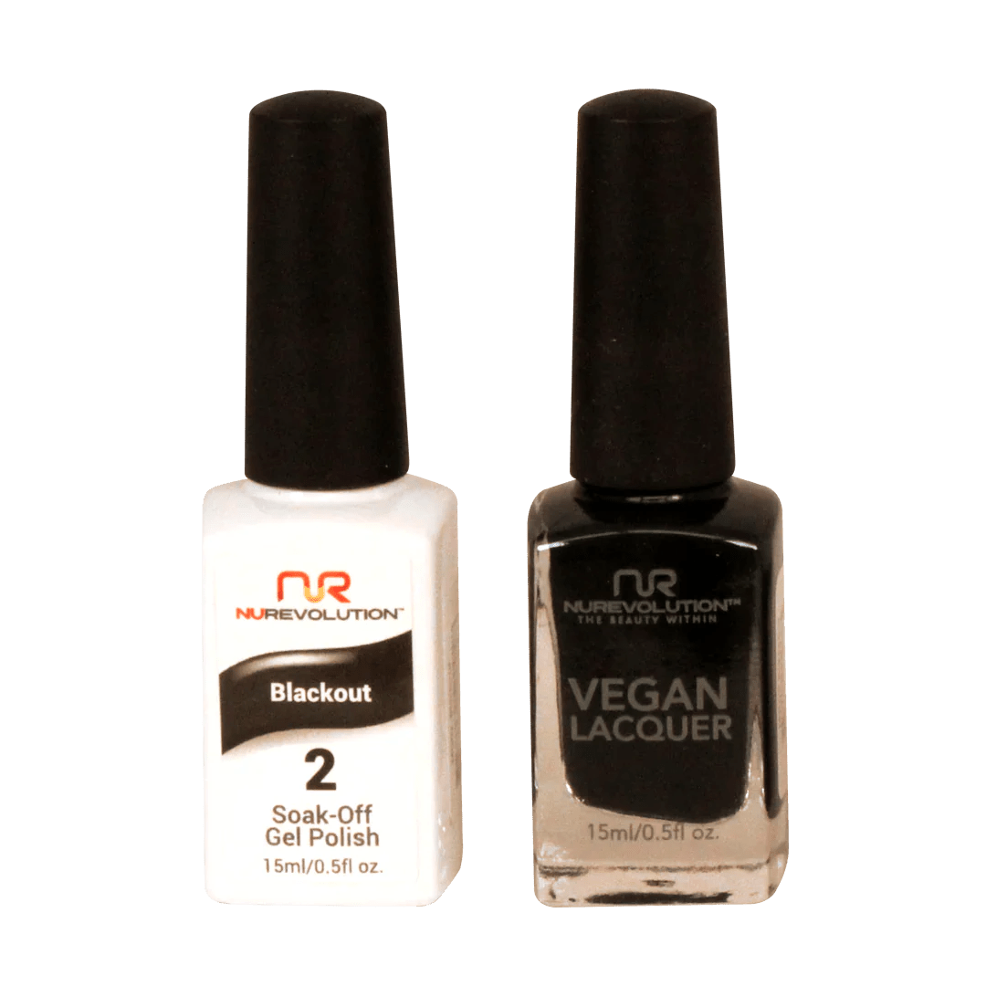 NuRevolution Trio Duo Gel &amp; Lacquer 002 Blackout - EMOI SUPPLY