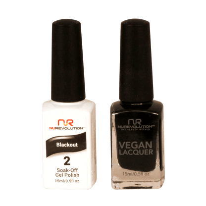NuRevolution Trio Duo Gel &amp; Lacquer 002 Blackout - EMOI SUPPLY