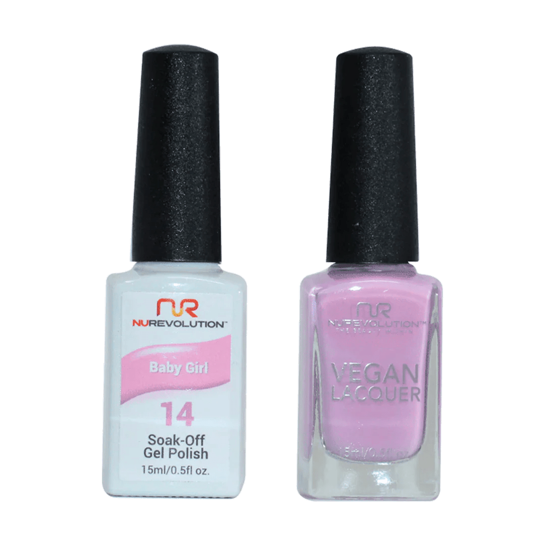 NuRevolution Trio Duo Gel &amp; Lacquer 014 Baby Girl Gel - EMOI SUPPLY