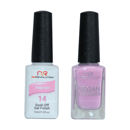 NuRevolution Trio Duo Gel &amp; Lacquer 014 Baby Girl Gel - EMOI SUPPLY