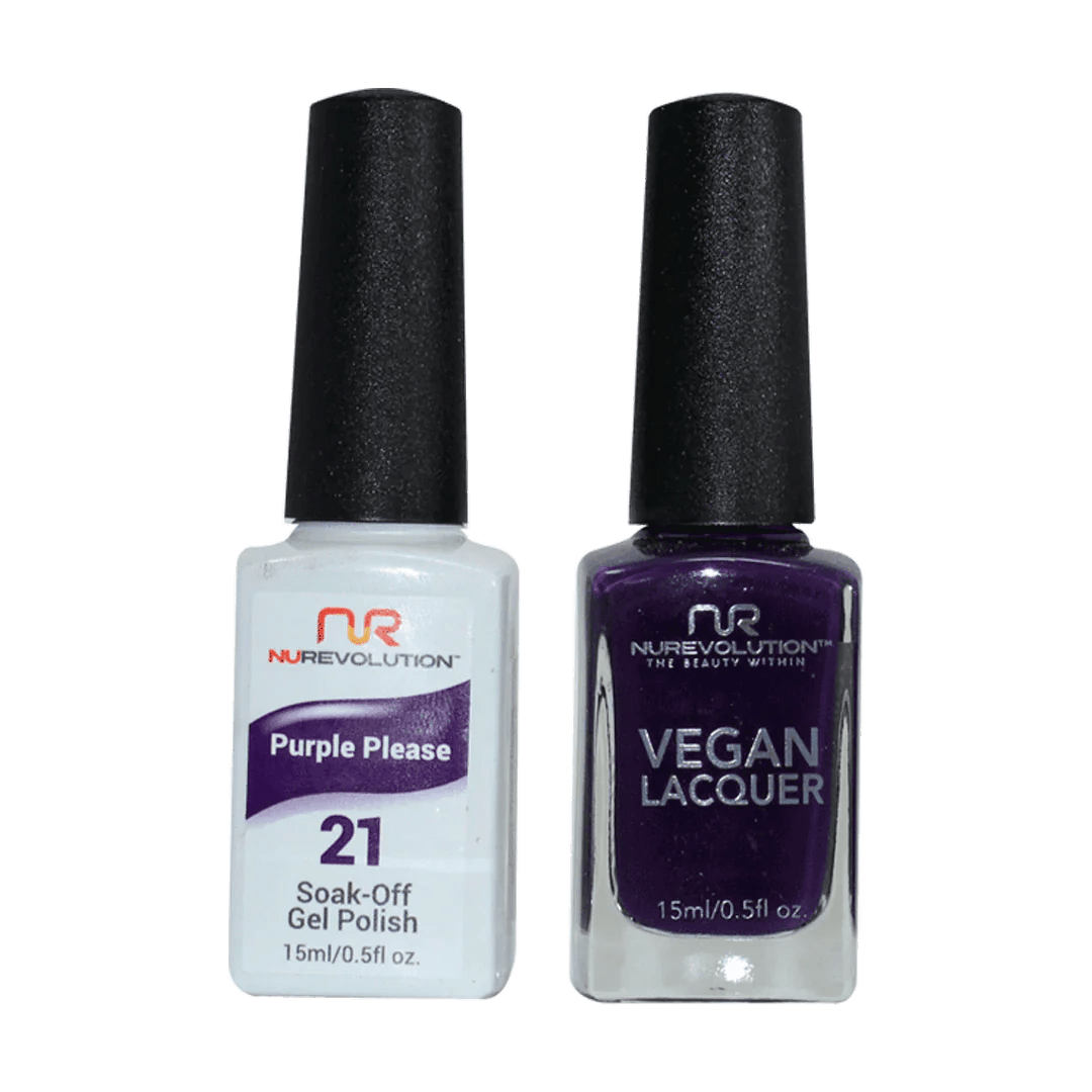 NuRevolution Trio Duo Gel &amp; Lacquer 021 Purple Please - EMOI SUPPLY
