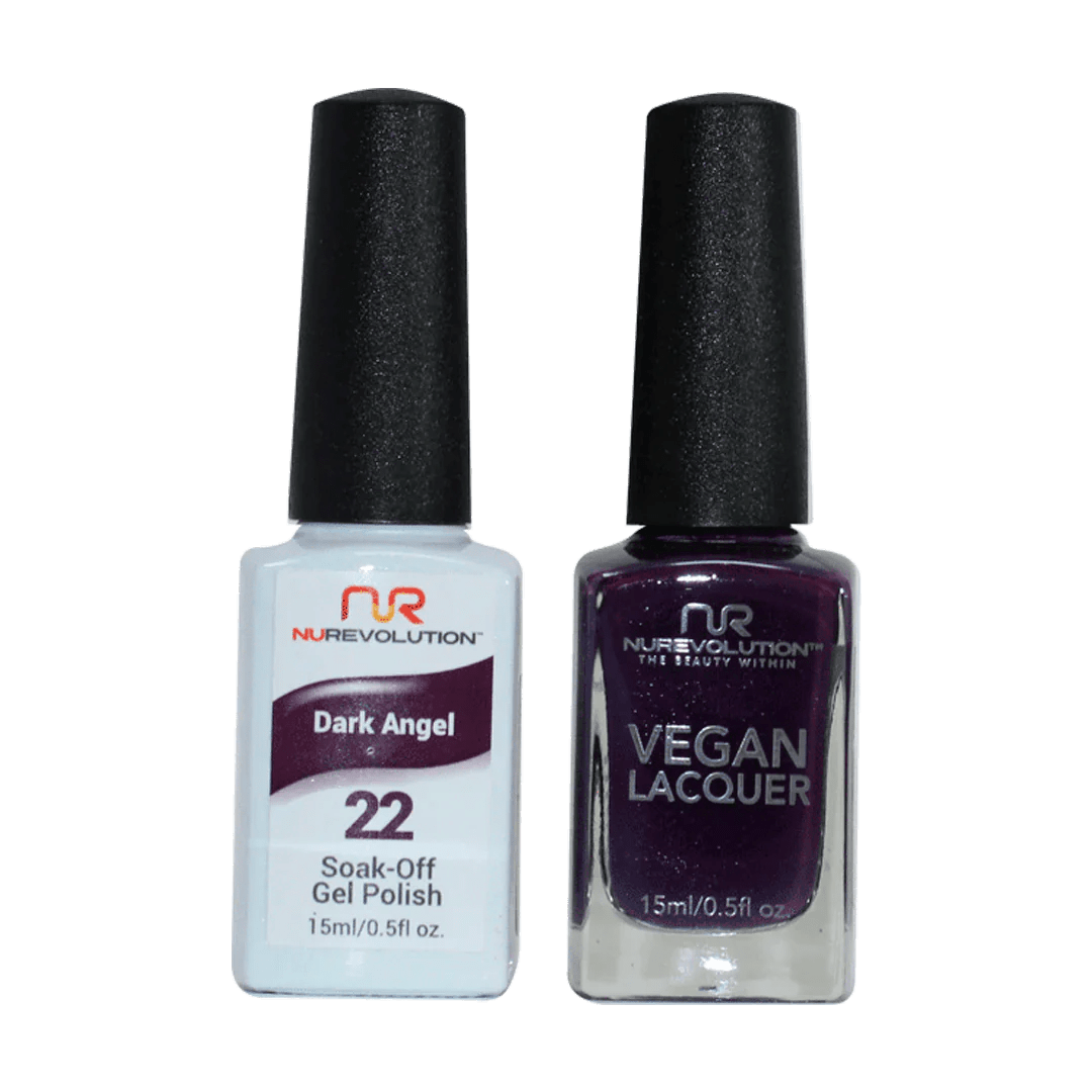 NuRevolution Trio Duo Gel &amp; Lacquer 022 Dark Angel - EMOI SUPPLY