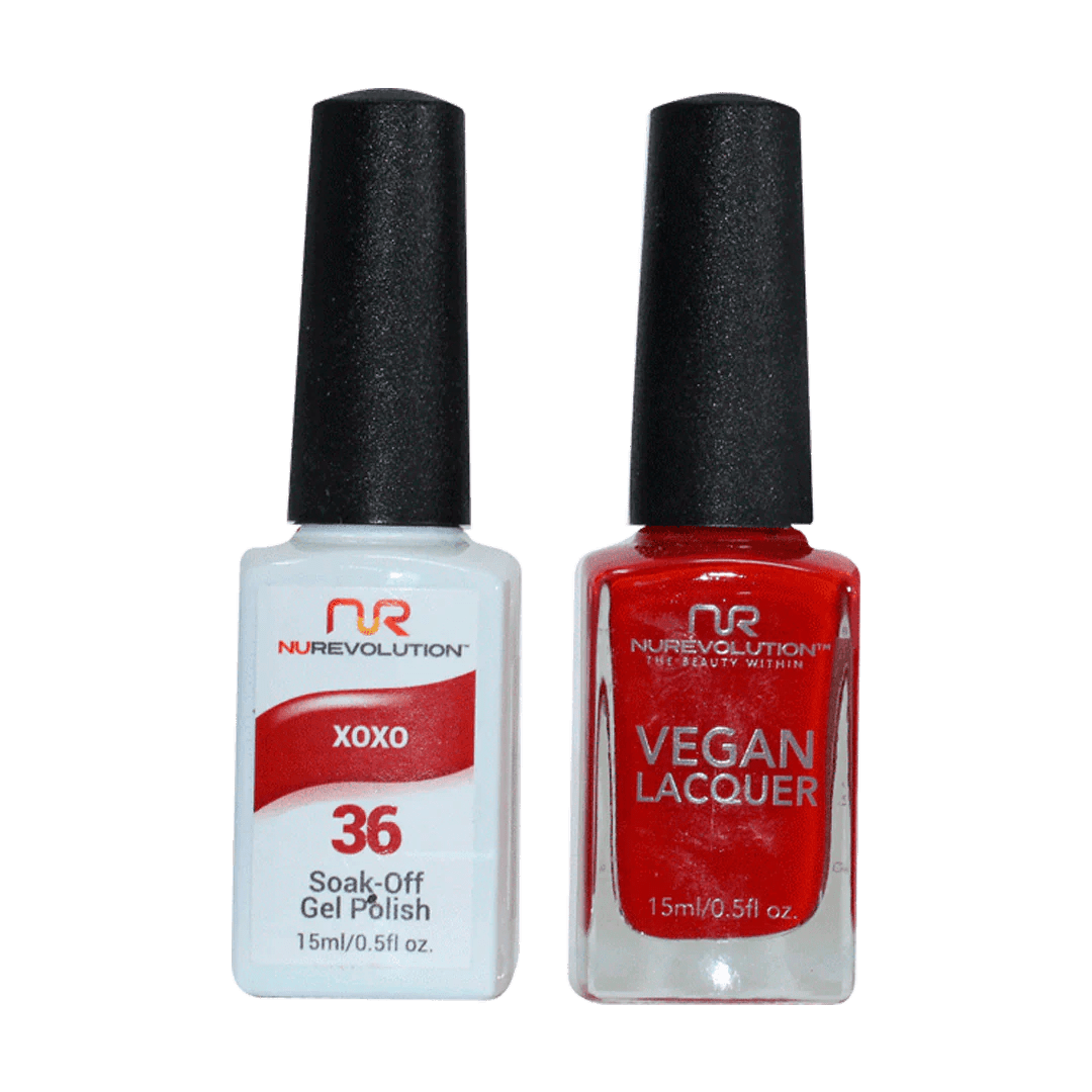 NuRevolution Trio Duo Gel &amp; Lacquer 036 XOXO - EMOI SUPPLY