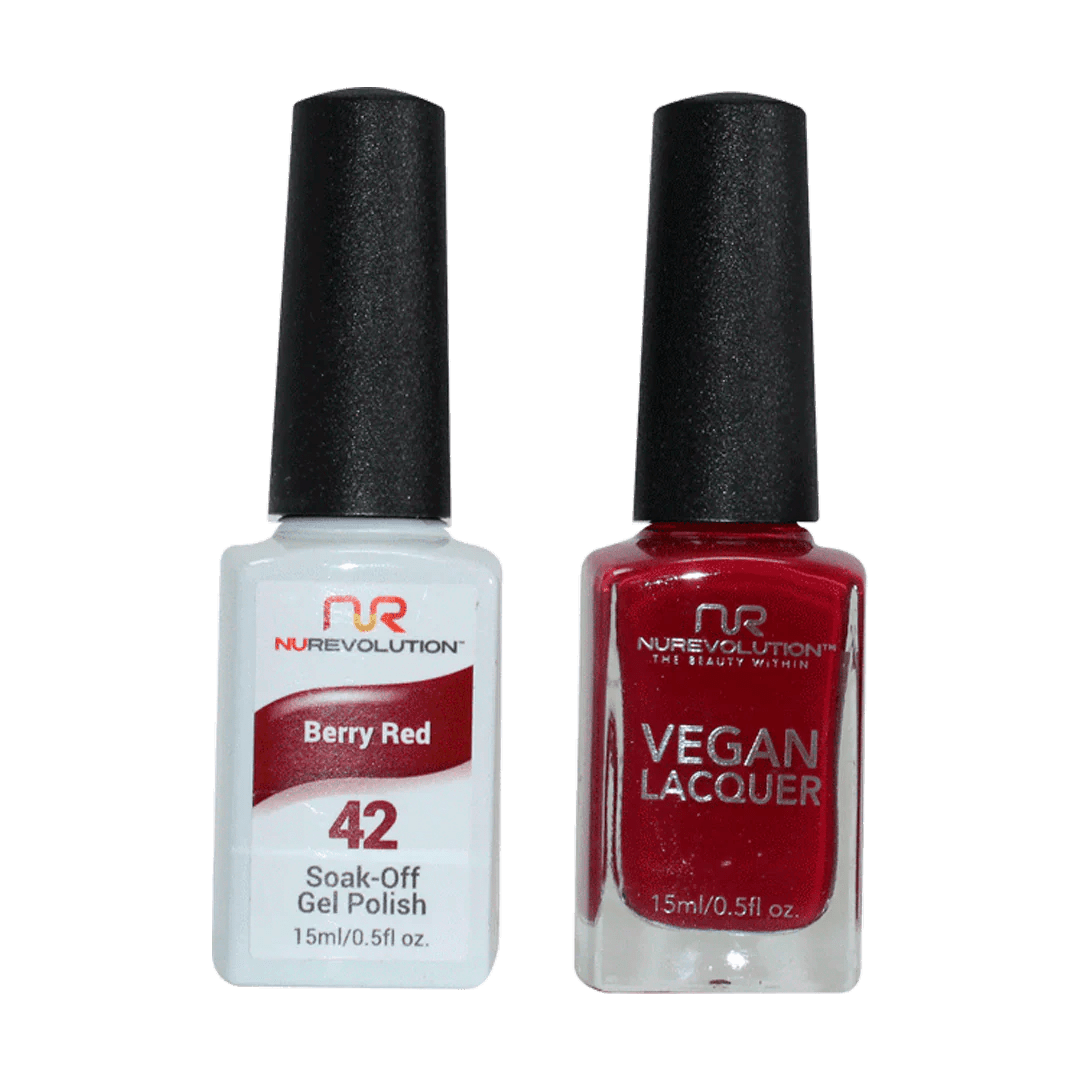 NuRevolution Trio Duo Gel & Lacquer 042 Berry Red - EMOI SUPPLY