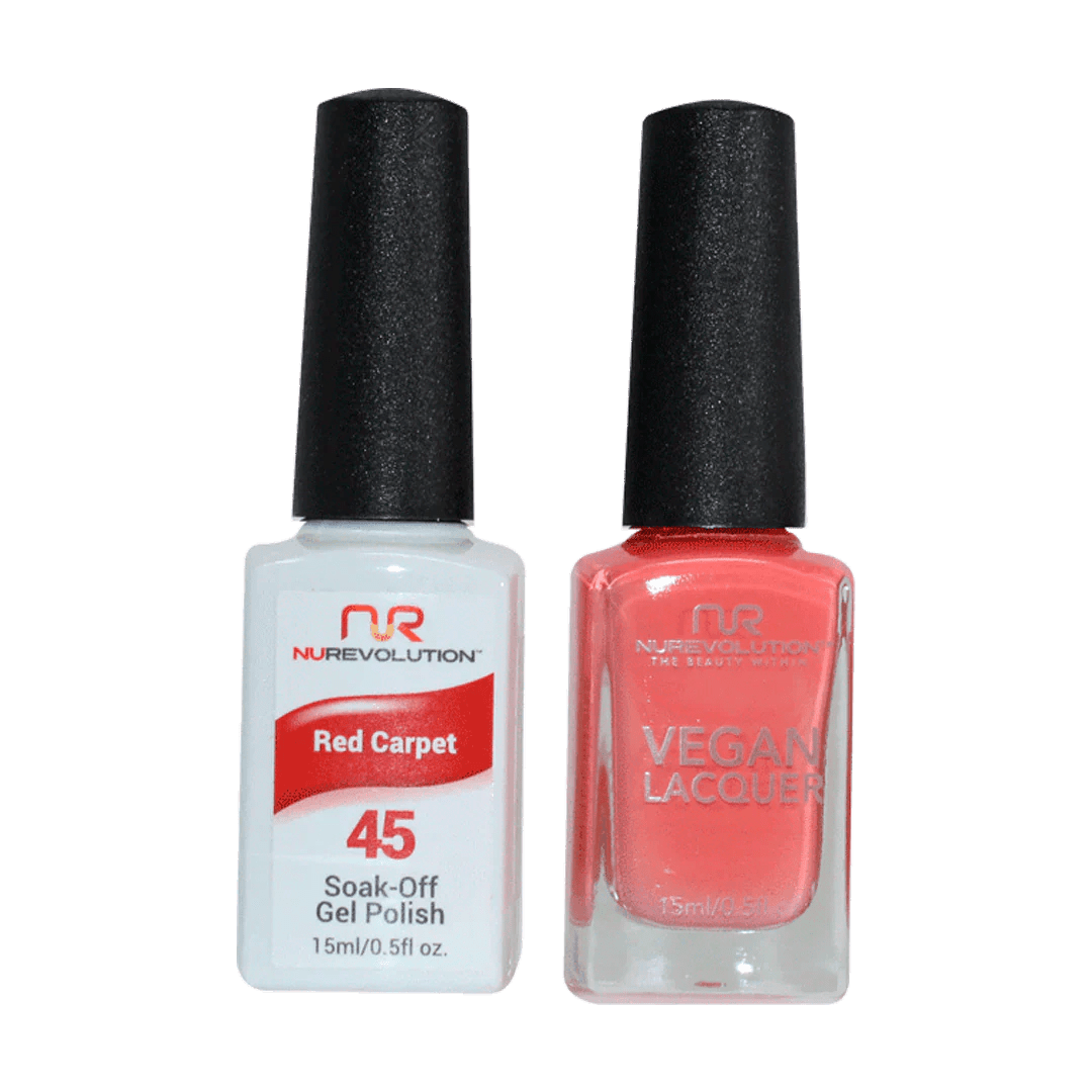 NuRevolution Trio Duo Gel &amp; Lacquer 045 Red Carpet - EMOI SUPPLY