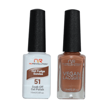 NuRevolution Trio Duo Gel &amp; Lacquer 051 Hot Fudge Sundae - EMOI SUPPLY