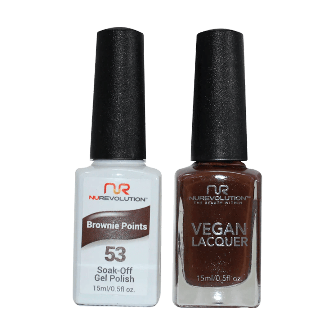 NuRevolution Trio Duo Gel &amp; Lacquer 053 Brownie Points - EMOI SUPPLY