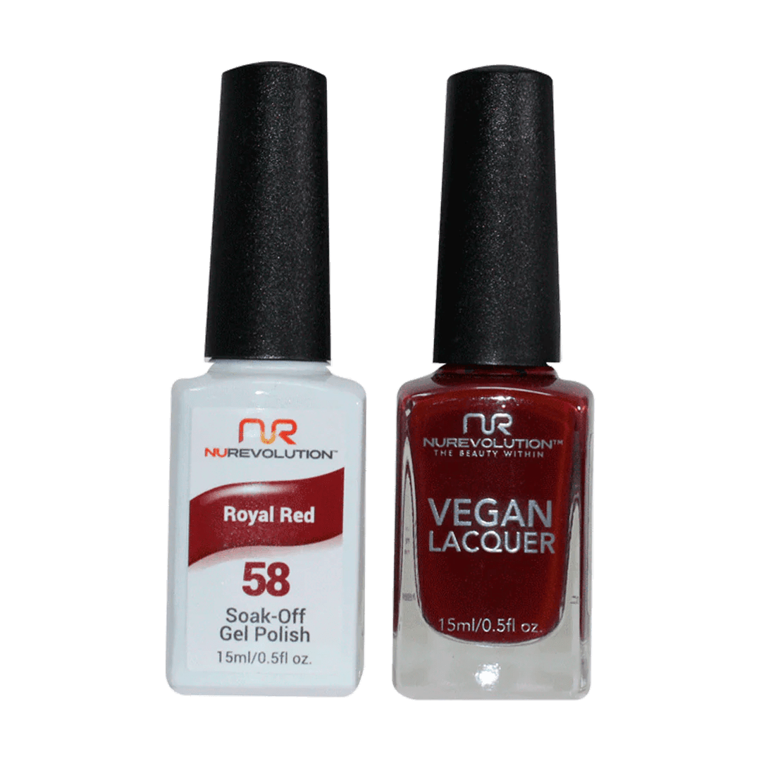 NuRevolution Trio Duo Gel & Lacquer 058 Royal Red - EMOI SUPPLY