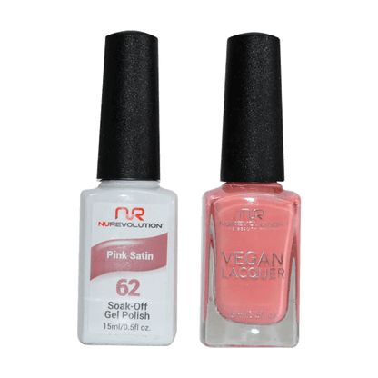 NuRevolution Trio Duo Gel &amp; Lacquer 062 Pink Satin - EMOI SUPPLY
