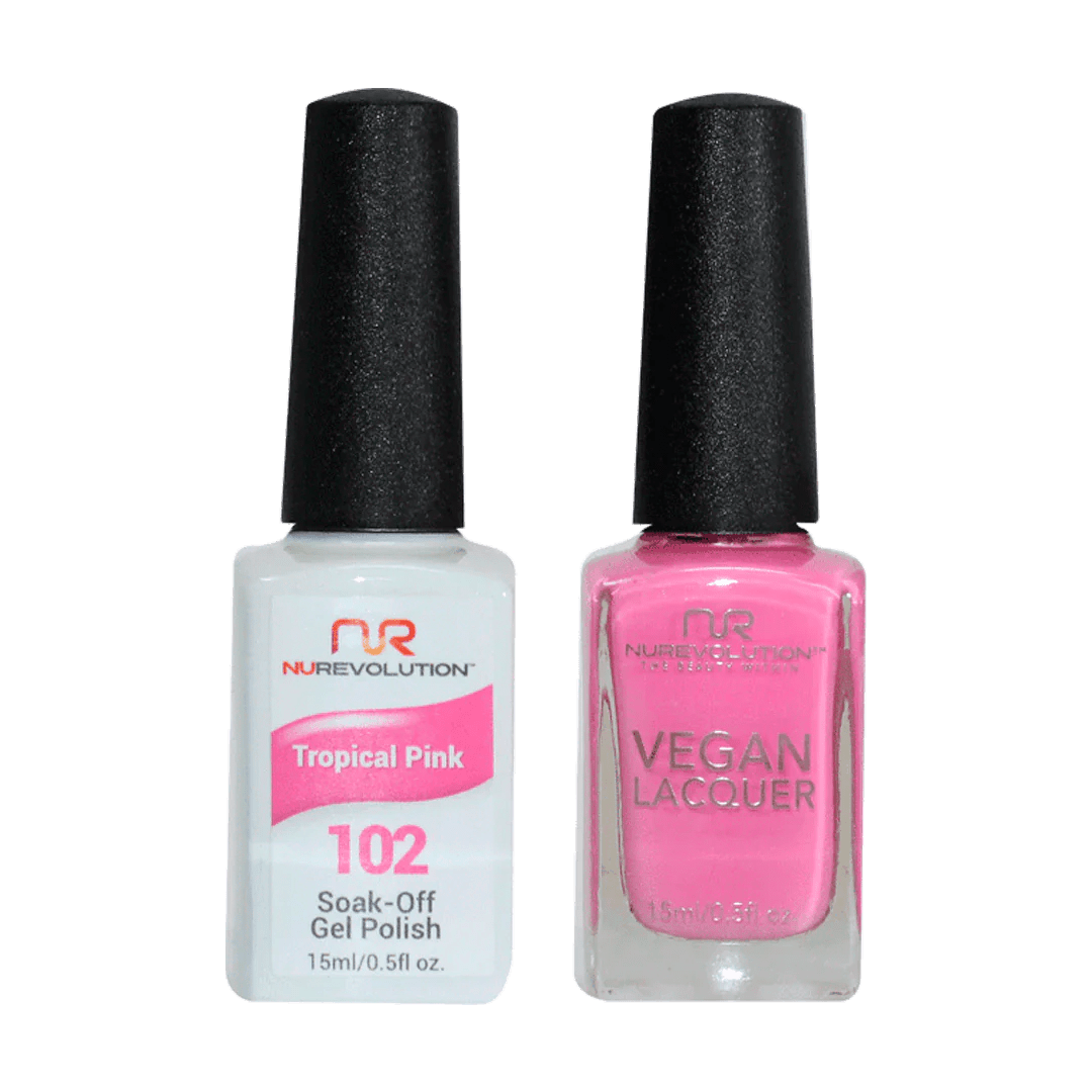 NuRevolution Trio Duo Gel &amp; Lacquer 102 Tropical Pink - EMOI SUPPLY