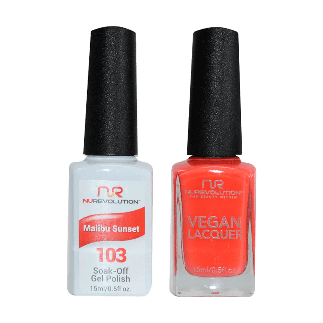 NuRevolution Trio Duo Gel &amp; Lacquer 103 Malibu Sunset - EMOI SUPPLY