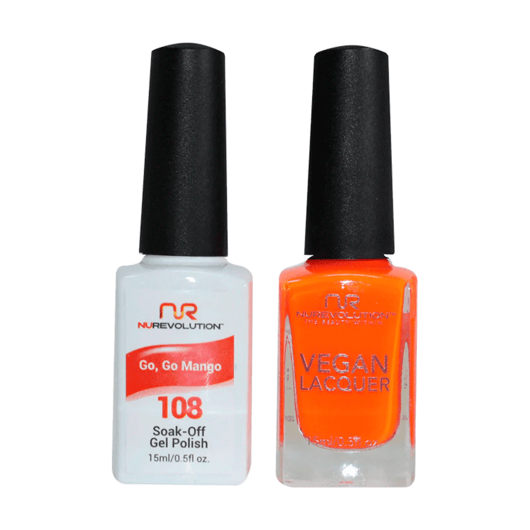 NuRevolution Trio Duo Gel &amp; Lacquer 108 Go, Go Mango - EMOI SUPPLY