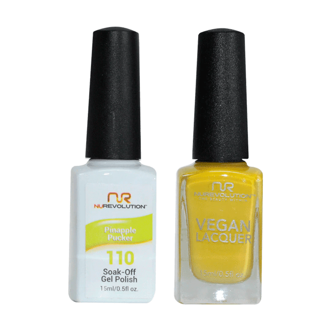 NuRevolution Trio Duo Gel &amp; Lacquer 110 Pinapple Pucker - EMOI SUPPLY