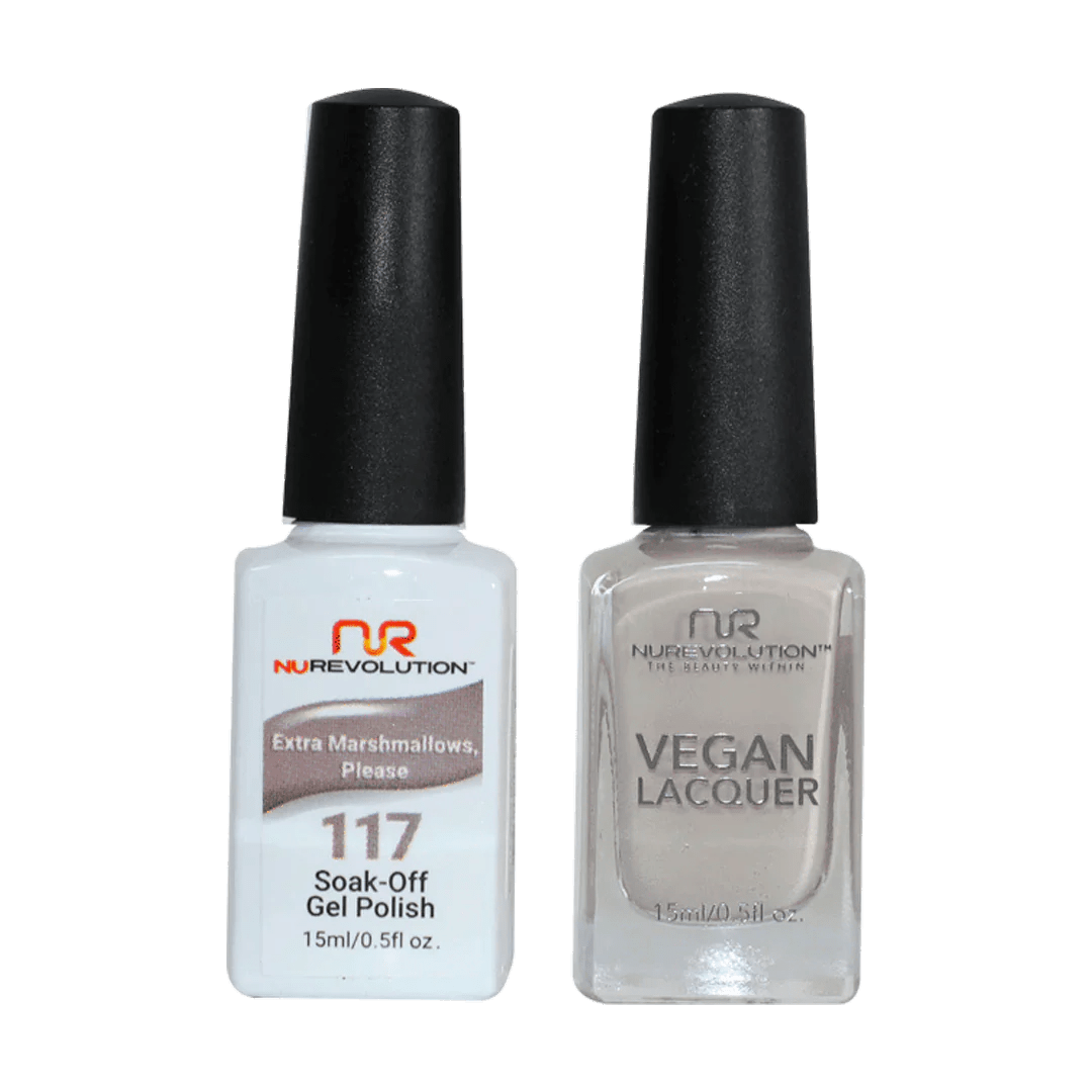 NuRevolution Trio Duo Gel &amp; Lacquer 117 Extra Marshmallows, Please - EMOI SUPPLY