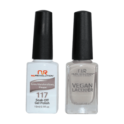 NuRevolution Trio Duo Gel &amp; Lacquer 117 Extra Marshmallows, Please - EMOI SUPPLY