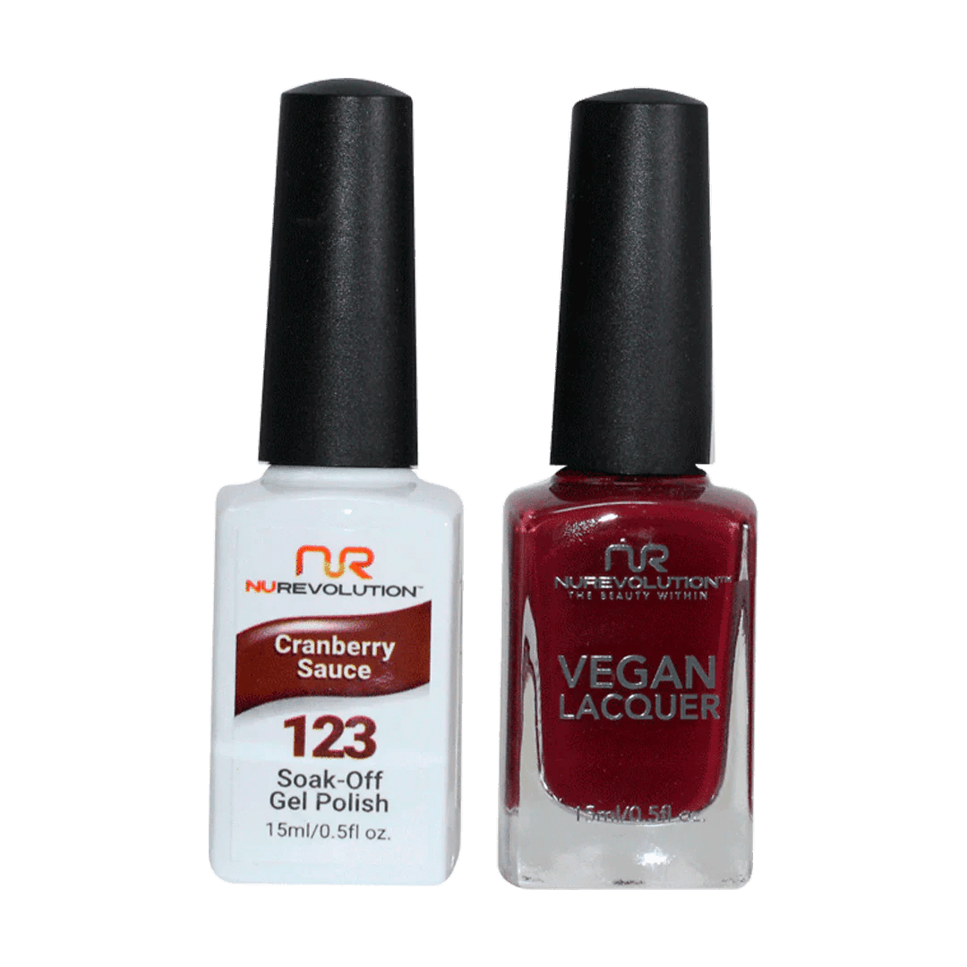 NuRevolution Trio Duo Gel &amp; Lacquer 123 Cranberry Sauce - EMOI SUPPLY