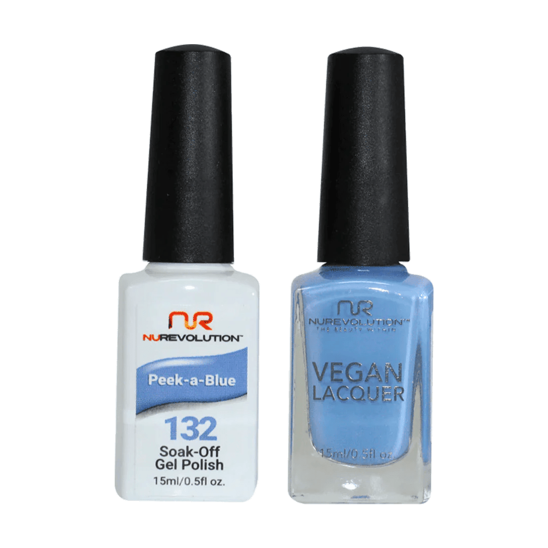 NuRevolution Trio Duo Gel & Lacquer 132 Peek - a - Blue - EMOI SUPPLY