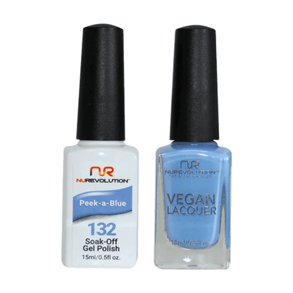 NuRevolution Trio Duo Gel &amp; Lacquer 132 Peek - a - Blue - EMOI SUPPLY
