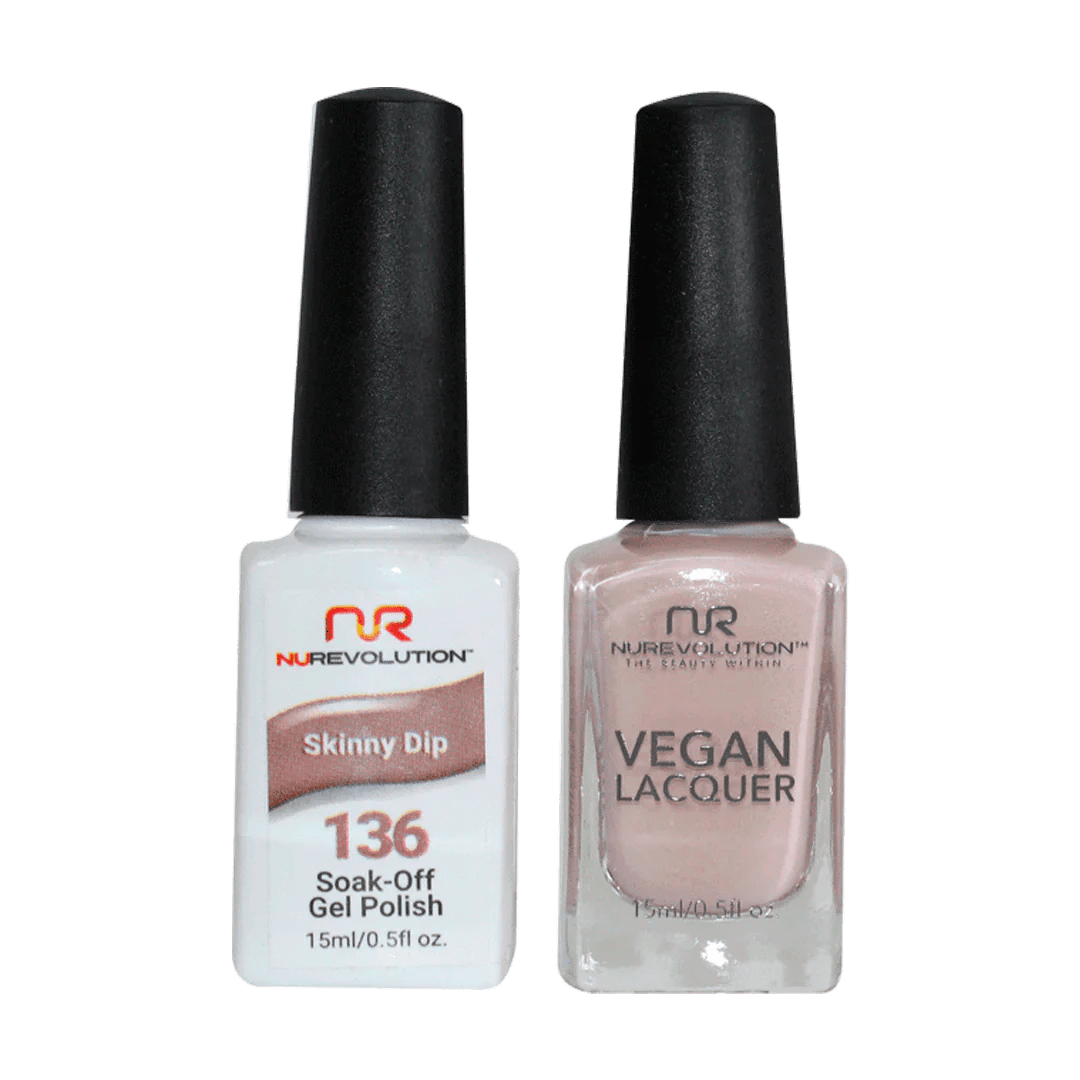 NuRevolution Trio Duo Gel &amp; Lacquer 136 Skinny Dip - EMOI SUPPLY