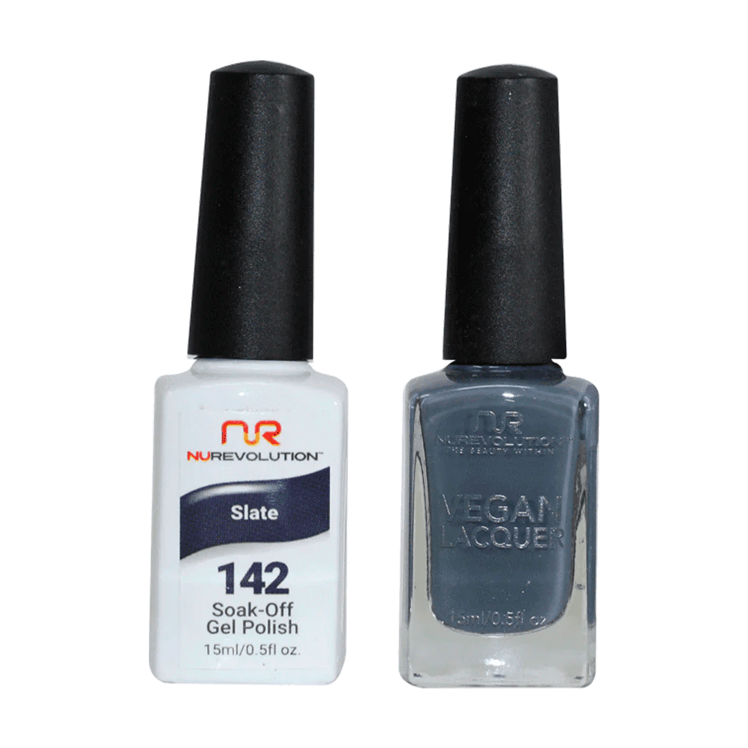 NuRevolution Trio Duo Gel &amp; Lacquer 142 Slate - EMOI SUPPLY