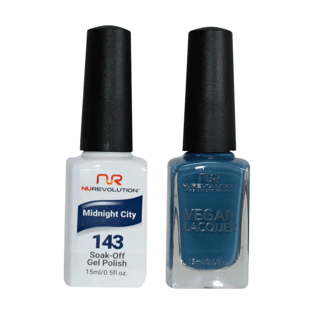 NuRevolution Trio Duo Gel &amp; Lacquer 143 Midnight City - EMOI SUPPLY