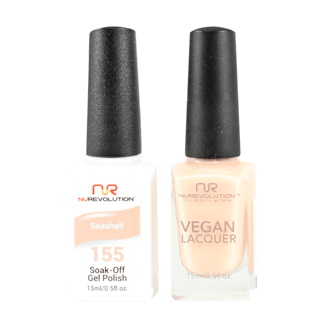 NuRevolution Trio Duo Gel &amp; Lacquer 155 Seashell - EMOI SUPPLY