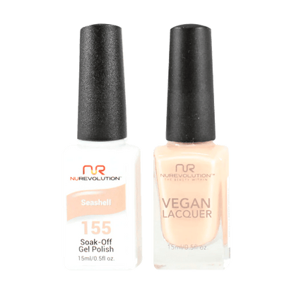 NuRevolution Trio Duo Gel &amp; Lacquer 155 Seashell - EMOI SUPPLY
