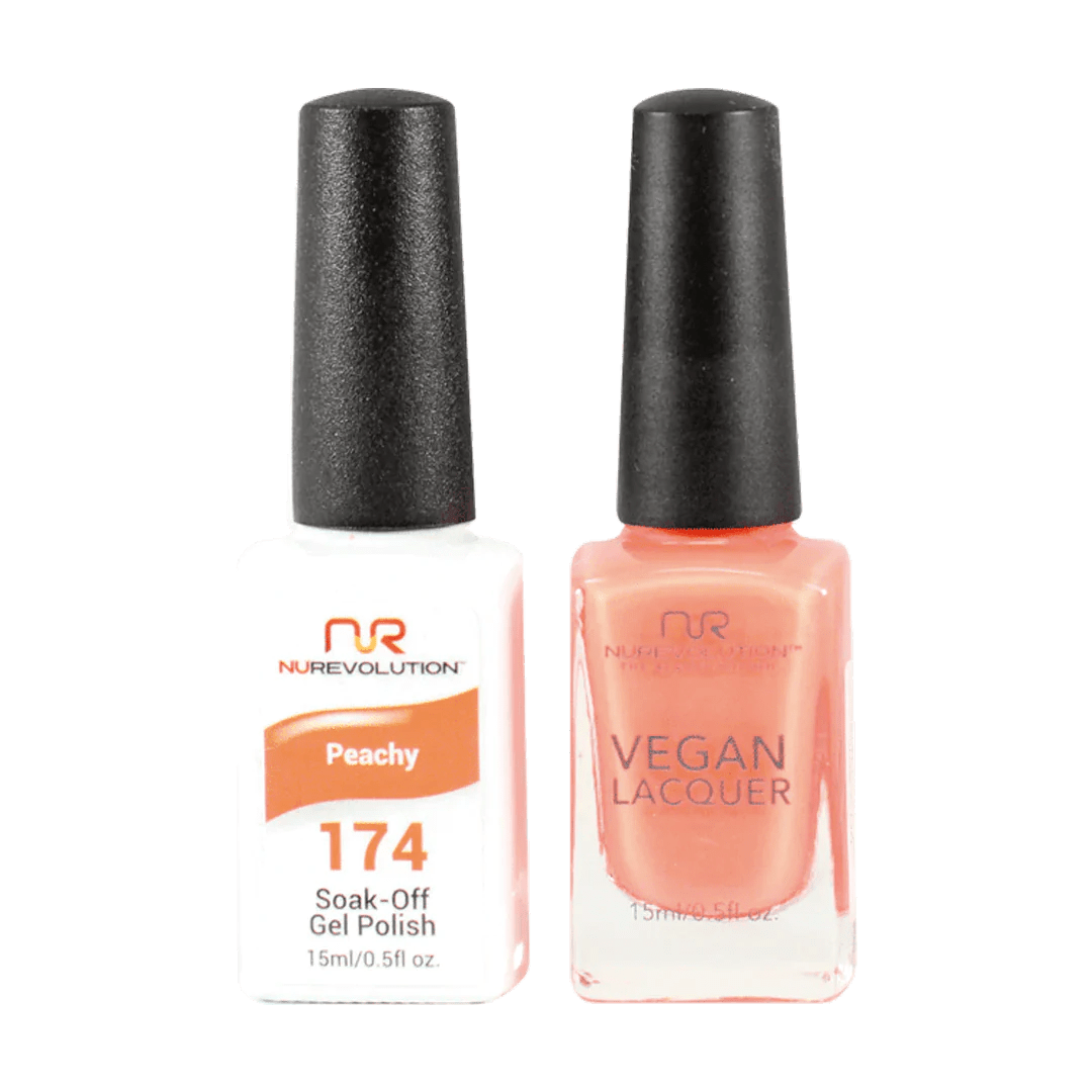 NuRevolution Trio Duo Gel &amp; Lacquer 174 Peachy - EMOI SUPPLY