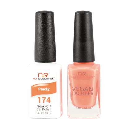 NuRevolution Trio Duo Gel &amp; Lacquer 174 Peachy - EMOI SUPPLY