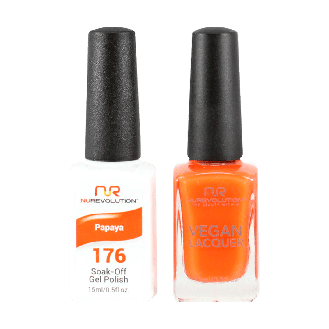 NuRevolution Trio Duo Gel &amp; Lacquer 176 Papaya - EMOI SUPPLY