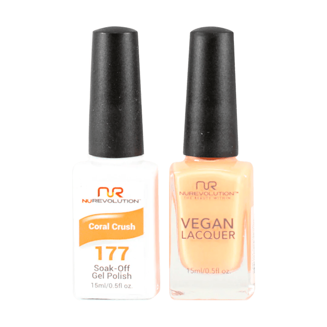 NuRevolution Trio Duo Gel &amp; Lacquer 177 Coral Crush - EMOI SUPPLY