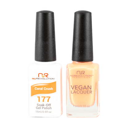 NuRevolution Trio Duo Gel &amp; Lacquer 177 Coral Crush - EMOI SUPPLY
