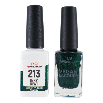 NuRevolution Trio Duo Gel &amp; Lacquer 213 Inky Kiwi - EMOI SUPPLY