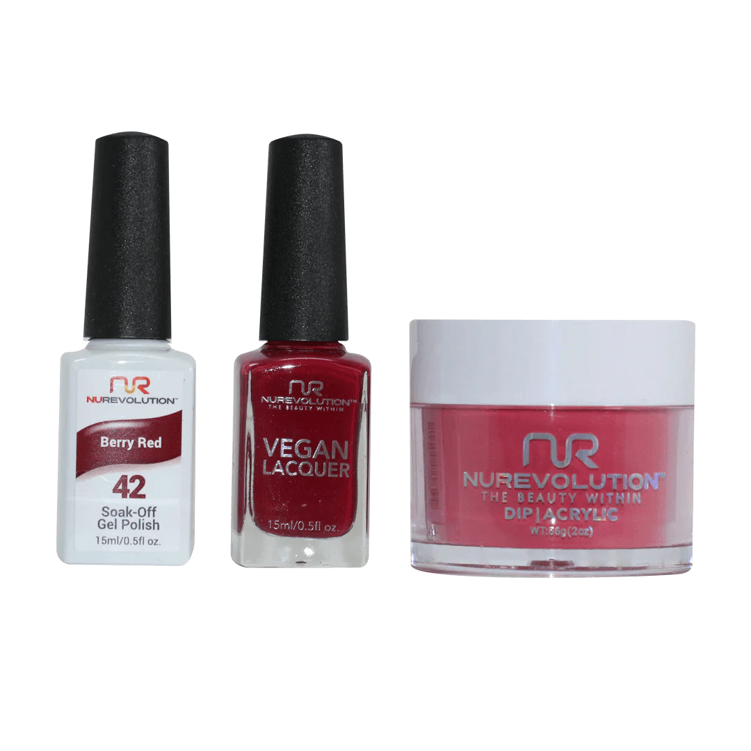 NuRevolution Trio set 042 Berry Red - EMOI SUPPLY