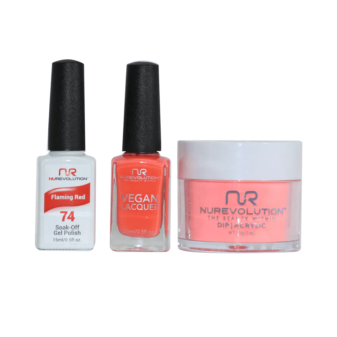 NuRevolution Trio set 074 Flaming Red - EMOI SUPPLY